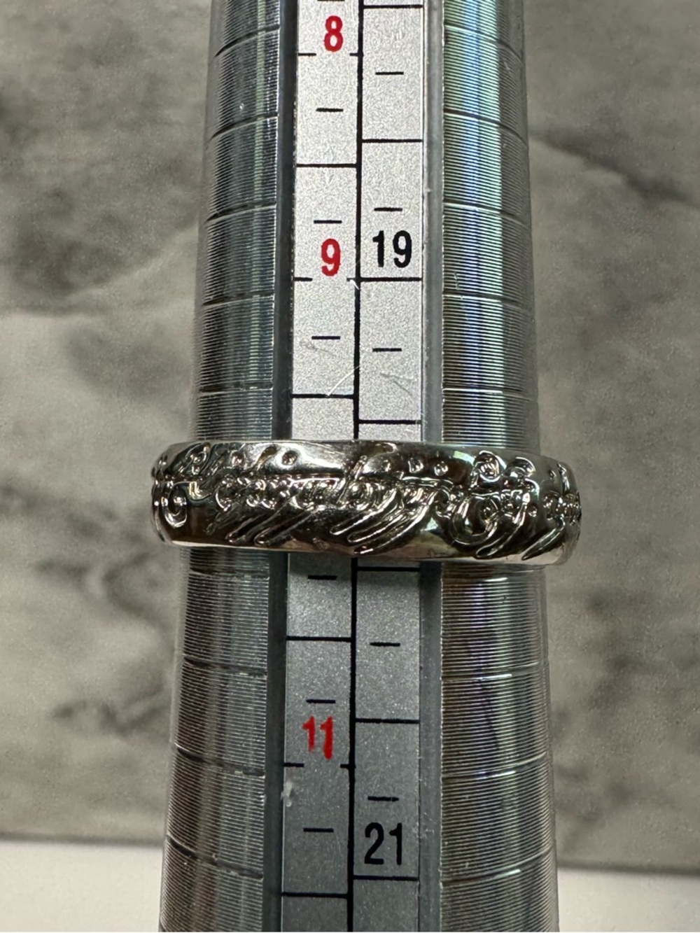 Lord of the Rings Elvish Ring 925 Sterling Silver Size 10 LOTR Collector - Picture 7 of 7